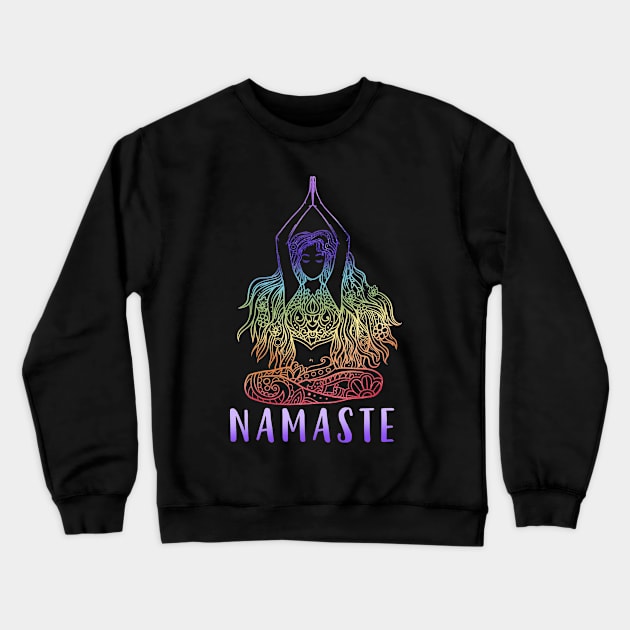 Namaste Spiritual Meditation Yoga Crewneck Sweatshirt by CreativeGiftShop